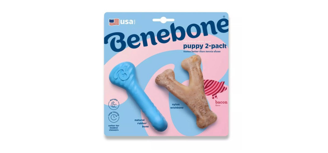 筆記具 BOOWY TM NETWORK TUBE REBECCA HOUND DOG Benebone Puppy Wishbone & Rubber Bone Bacon Dog Chew Toy - Granby