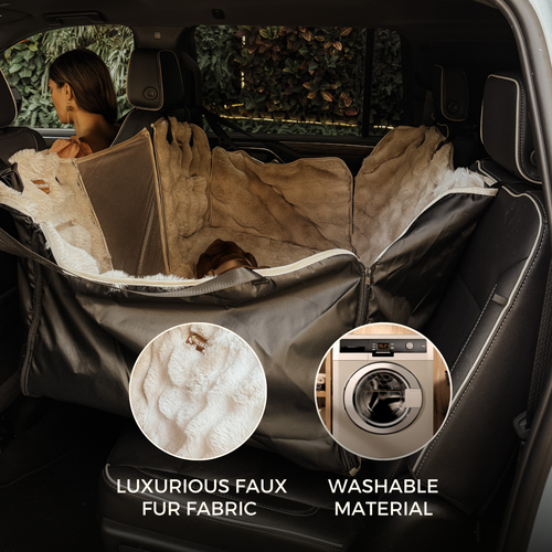 Luxurious Full Backseat Protector- Pelsbarn Helps Shelters!