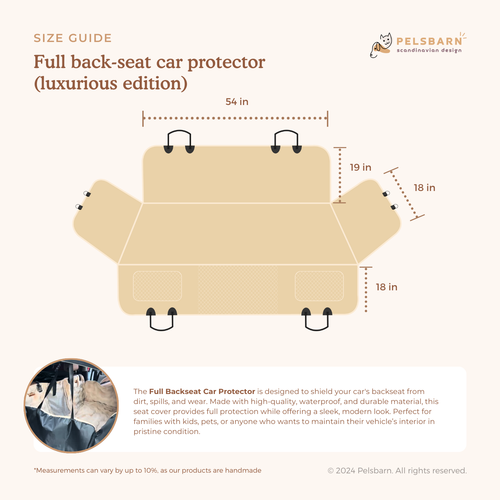 Luxurious Full Backseat Protector- Pelsbarn Helps Shelters!