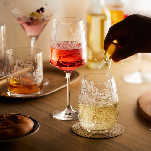 Lucy the Octopus Stemless Wine Glasses, Set of 2