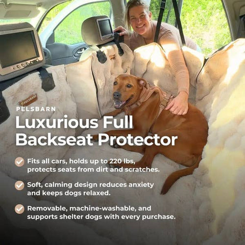 Luxurious Full Backseat Protector- Pelsbarn Helps Shelters!