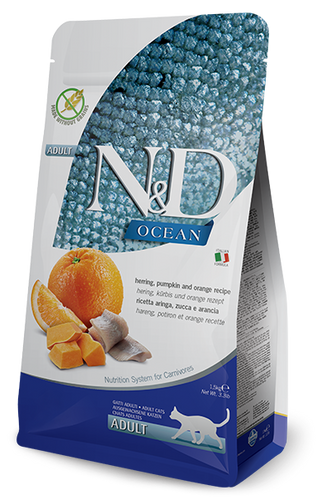 Farmina N&D Herring, Pumpkin and Orange Adult Dry Cat Food