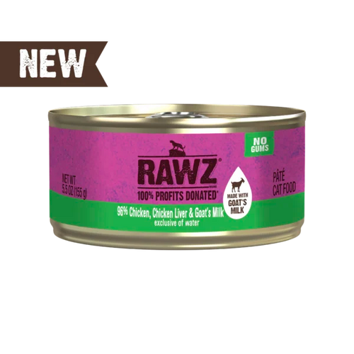 Rawz With Goat's Milk 96% Chicken & Chicken Liver Canned Cat Food